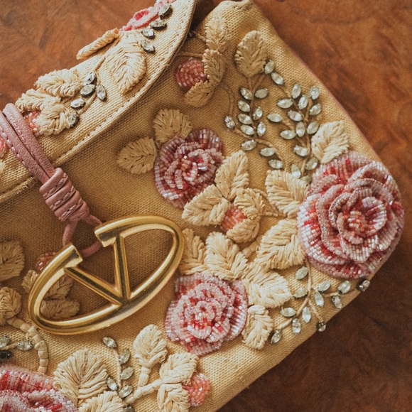 Valentino Garavani Handbags - Valentino Garavani Floral Beaded Shoulder Bag